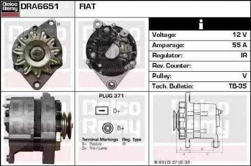 Remy DRA6651 - Alternator autospares.lv