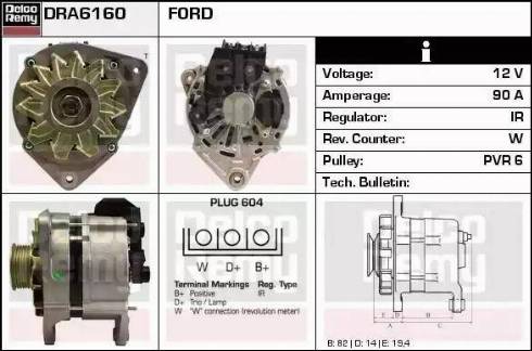 Remy DRA6160 - Alternator autospares.lv