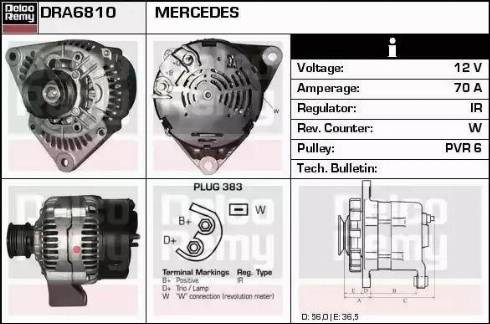 Remy DRA6810 - Alternator autospares.lv