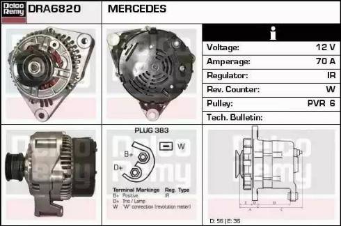 Remy DRA6820 - Alternator autospares.lv