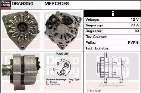 Remy DRA6350 - Alternator autospares.lv