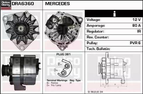 Remy DRA6360 - Alternator autospares.lv