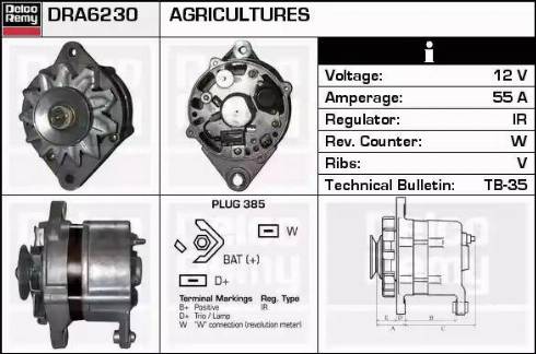 Remy DRA6230 - Alternator autospares.lv