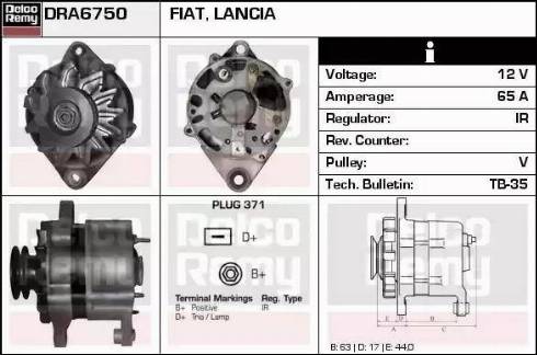 Remy DRA6750 - Alternator autospares.lv