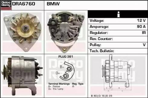 Remy DRA6760 - Alternator autospares.lv