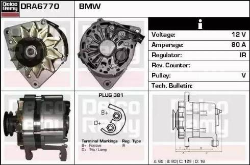 Remy DRA6770 - Alternator autospares.lv