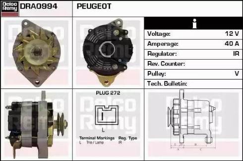 Remy DRA0994 - Alternator autospares.lv