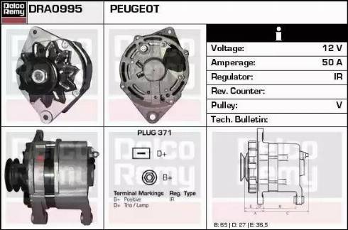 Remy DRA0995 - Alternator autospares.lv