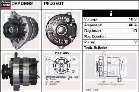 Remy DRA0992 - Alternator autospares.lv