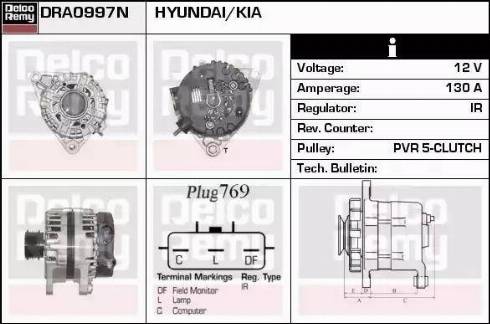 Remy DRA0997N - Alternator autospares.lv