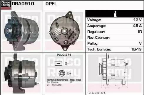 Remy DRA0910 - Alternator autospares.lv