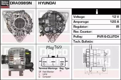 Remy DRA0989N - Alternator autospares.lv