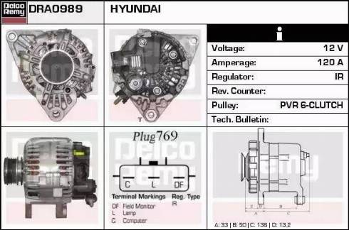 Remy DRA0989 - Alternator autospares.lv