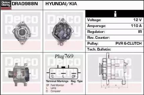 Remy DRA0988N - Alternator autospares.lv