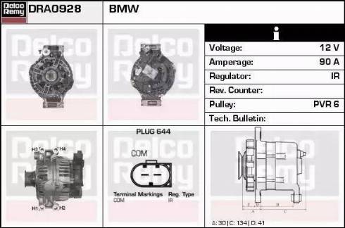 Remy DRA0928 - Alternator autospares.lv