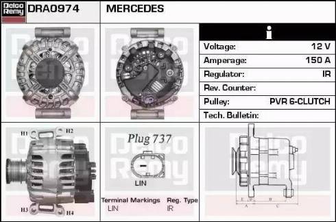 Remy DRA0974 - Alternator autospares.lv