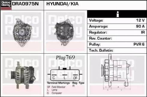 Remy DRA0975N - Alternator autospares.lv