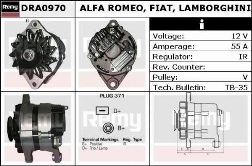 Remy DRA0970N - Alternator autospares.lv