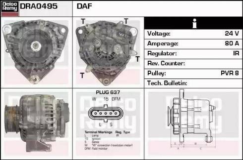 Remy DRA0495 - Alternator autospares.lv