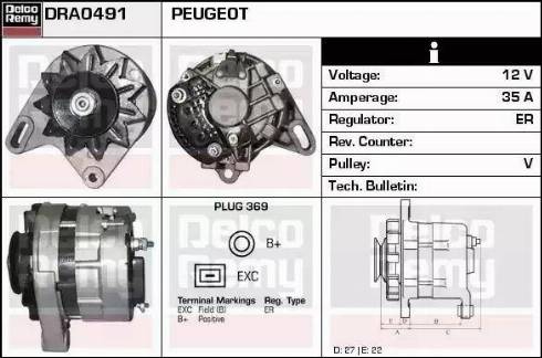 Remy DRA0491 - Alternator autospares.lv