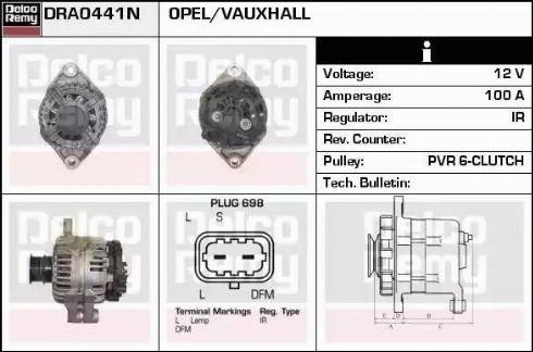 Remy DRA0441N - Alternator autospares.lv