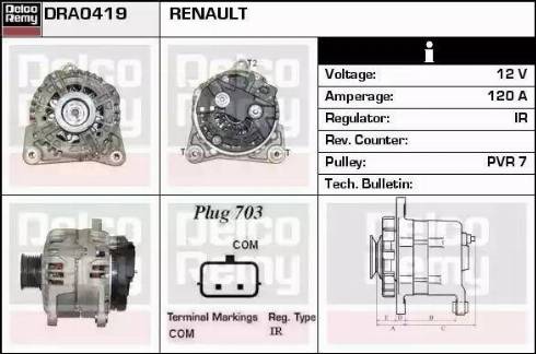 Remy DRA0419 - Alternator autospares.lv