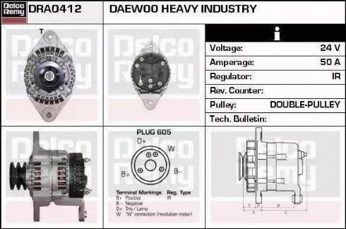 Remy DRA0414 - Alternator autospares.lv