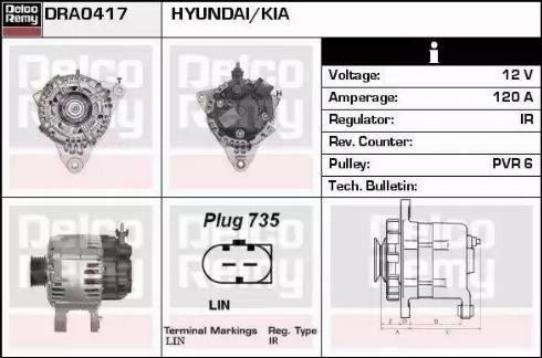 Remy DRA0417 - Alternator autospares.lv