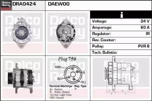 Remy DRA0424 - Alternator autospares.lv