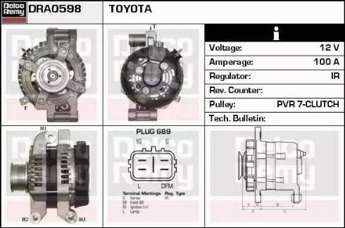 Remy DRA0598 - Alternator autospares.lv