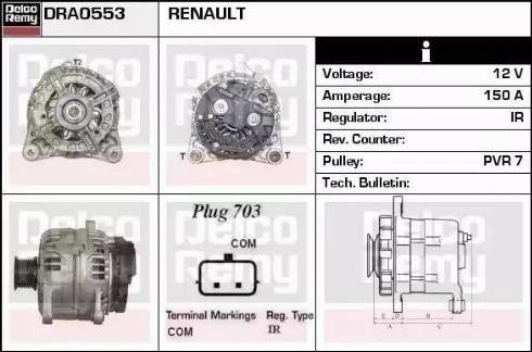 Remy DRA0553 - Alternator autospares.lv