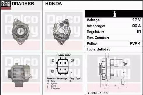 Remy DRA0566 - Alternator autospares.lv