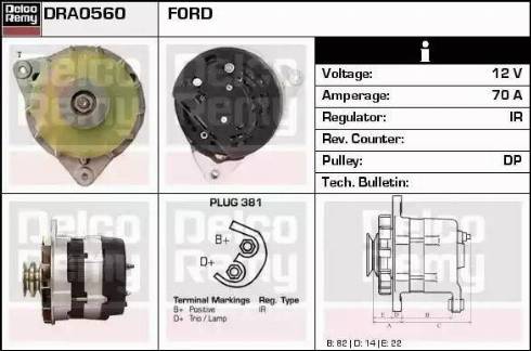 Remy DRA0560 - Alternator autospares.lv