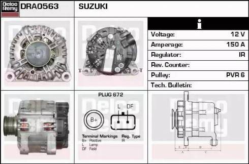 Remy DRA0563 - Alternator autospares.lv