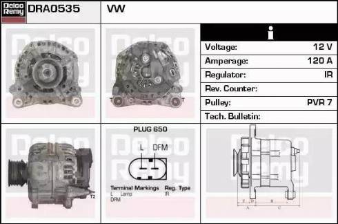 Remy DRA0535 - Alternator autospares.lv