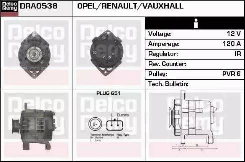 Remy DRA0538 - Alternator autospares.lv