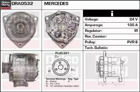 Remy DRA0532 - Alternator autospares.lv