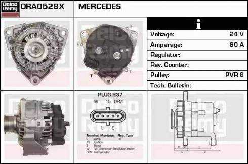 Remy DRA0528X - Alternator autospares.lv