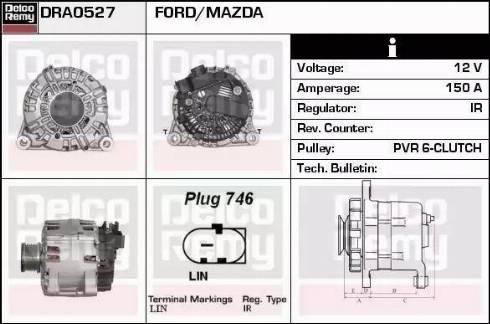 Remy DRA0527 - Alternator autospares.lv