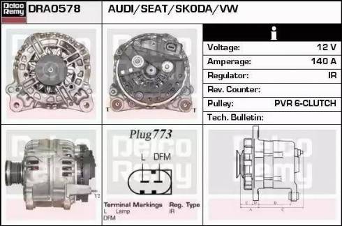 Remy DRA0578 - Alternator autospares.lv