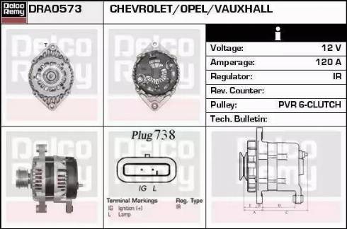 Remy DRA0573 - Alternator autospares.lv