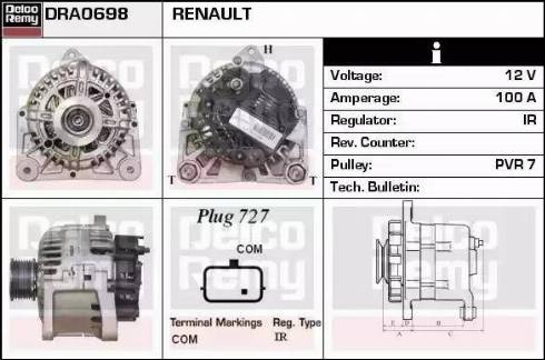 Remy DRA0698 - Alternator autospares.lv