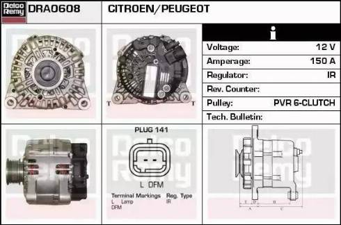 Remy DRA0608 - Alternator autospares.lv