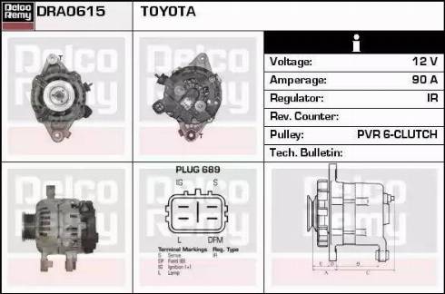 Remy DRA0615 - Alternator autospares.lv