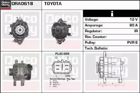 Remy DRA0618 - Alternator autospares.lv