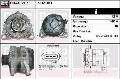 Remy DRA0617 - Alternator autospares.lv