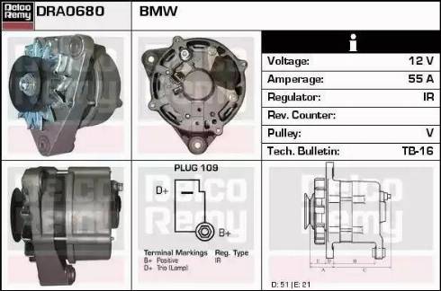 Remy DRA0680 - Alternator autospares.lv