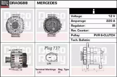 Remy DRA0688 - Alternator autospares.lv