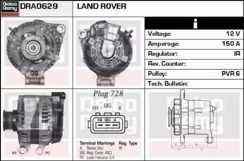 Remy DRA0629 - Alternator autospares.lv