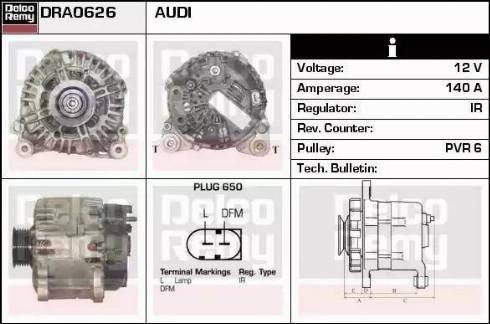 Remy DRA0626 - Alternator autospares.lv